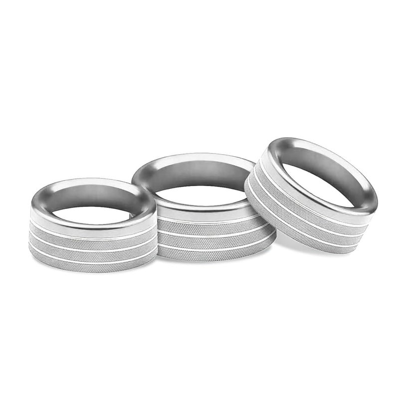 AuTK Aluminum Alloy HVAC Knob & Button Covers Kit fit for Dodge Challenger & Charger 2015-2024, fit for Chrysler 300/300S 2015-2024, fit for Ram 1500/2500/3500 2013-2014 & 2016 (5Pcs Silver) - Image 1